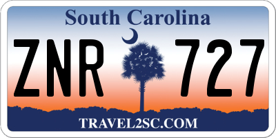 SC license plate ZNR727