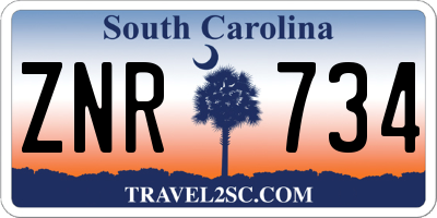 SC license plate ZNR734