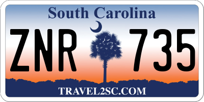 SC license plate ZNR735