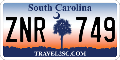SC license plate ZNR749
