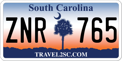 SC license plate ZNR765