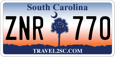 SC license plate ZNR770