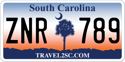 SC license plate ZNR789