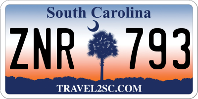SC license plate ZNR793