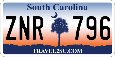SC license plate ZNR796