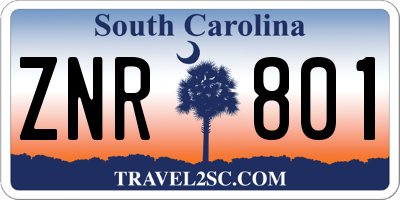 SC license plate ZNR801