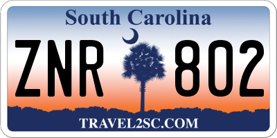 SC license plate ZNR802