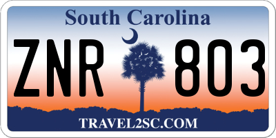 SC license plate ZNR803