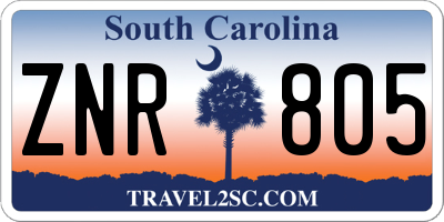 SC license plate ZNR805
