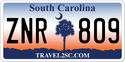SC license plate ZNR809