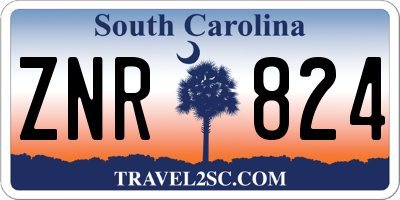 SC license plate ZNR824