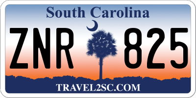 SC license plate ZNR825