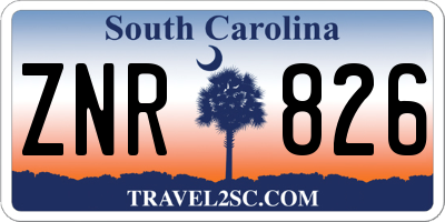 SC license plate ZNR826