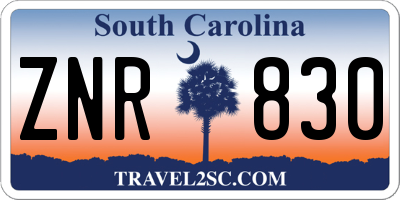 SC license plate ZNR830