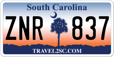 SC license plate ZNR837