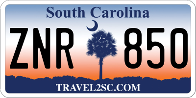 SC license plate ZNR850
