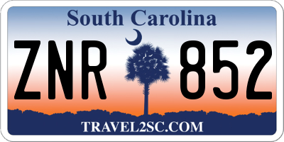 SC license plate ZNR852