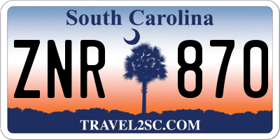 SC license plate ZNR870
