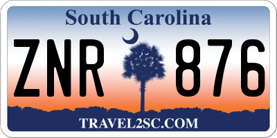 SC license plate ZNR876