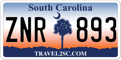 SC license plate ZNR893