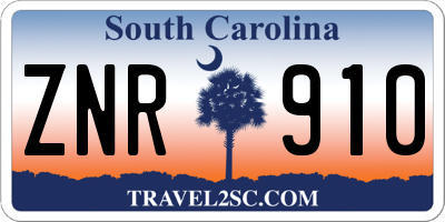 SC license plate ZNR910