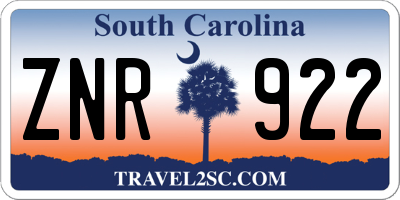 SC license plate ZNR922