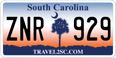 SC license plate ZNR929