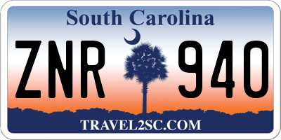 SC license plate ZNR940