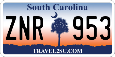 SC license plate ZNR953
