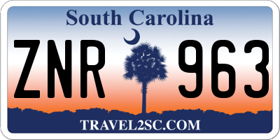 SC license plate ZNR963