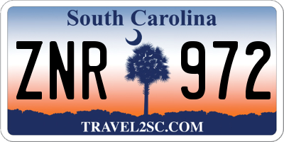 SC license plate ZNR972