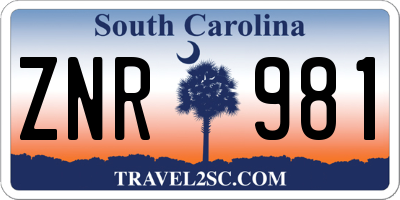 SC license plate ZNR981