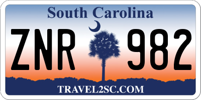 SC license plate ZNR982