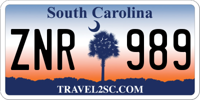 SC license plate ZNR989
