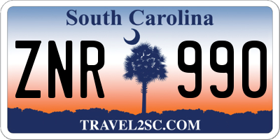 SC license plate ZNR990