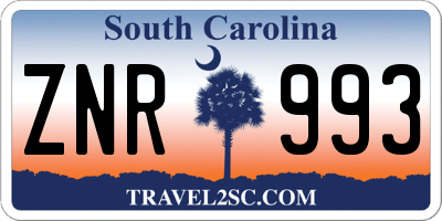 SC license plate ZNR993