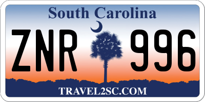 SC license plate ZNR996