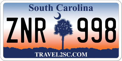 SC license plate ZNR998