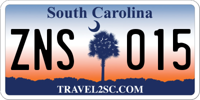 SC license plate ZNS015