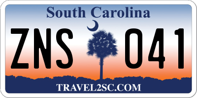 SC license plate ZNS041