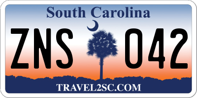 SC license plate ZNS042