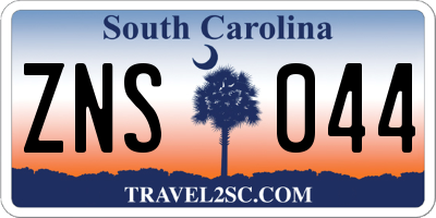 SC license plate ZNS044