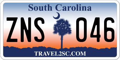 SC license plate ZNS046