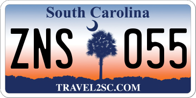 SC license plate ZNS055