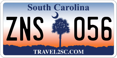 SC license plate ZNS056