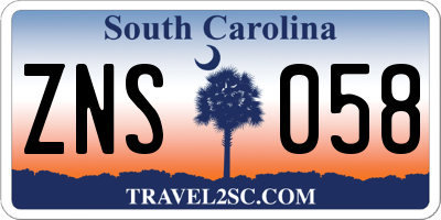 SC license plate ZNS058