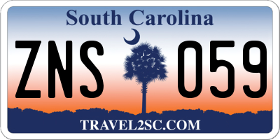 SC license plate ZNS059