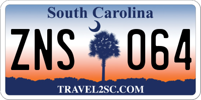 SC license plate ZNS064
