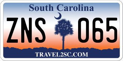 SC license plate ZNS065