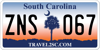 SC license plate ZNS067